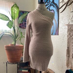 Et Clet One Shoulder Fuzzy Dress ~ Size Medium
